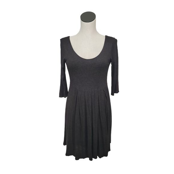 Eileen Fisher Dress Jersey Double Layer Scoop Neck Elbow Sleeve in Brown Size XS - Picture 1 of 12